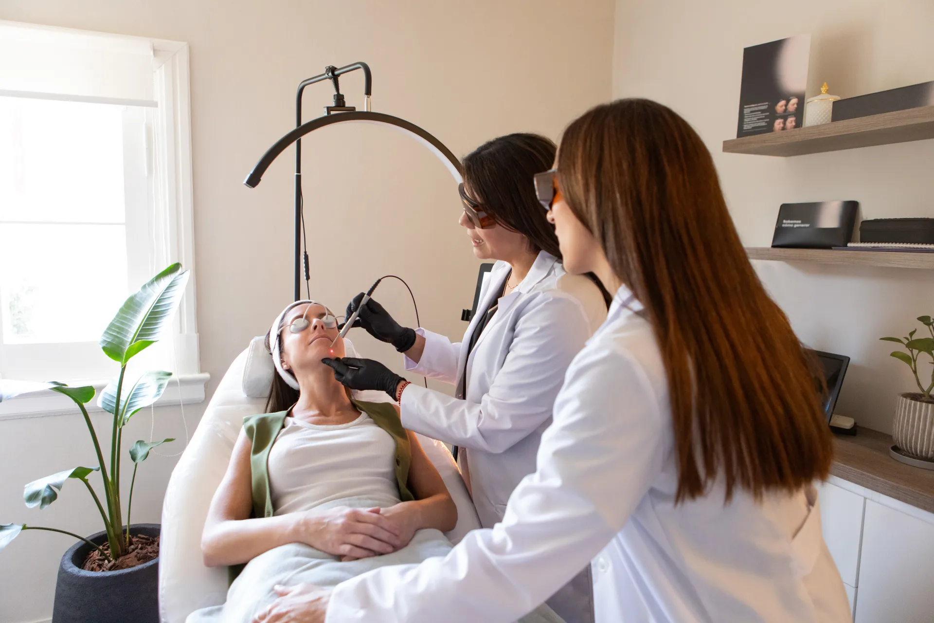 Retail store owner reviewing inventory and customer engagement in a modern shop